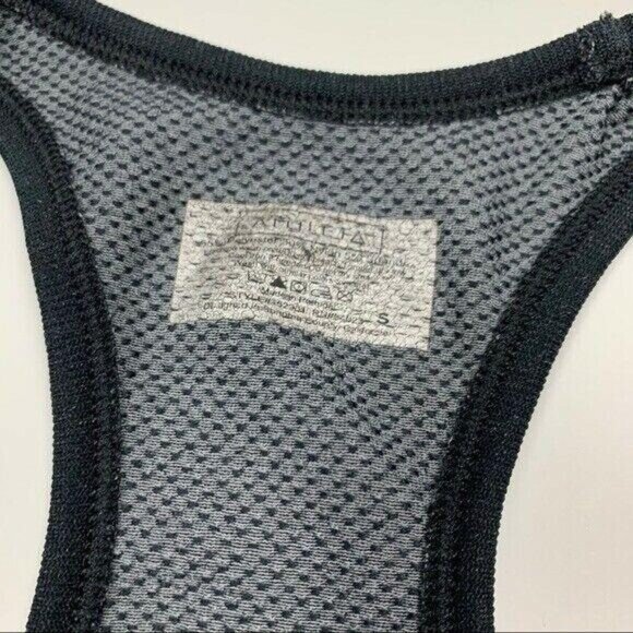 Athleta Black White Racerback Athletic Tank Top Breathable Stretchy Small - Picture 2 of 5